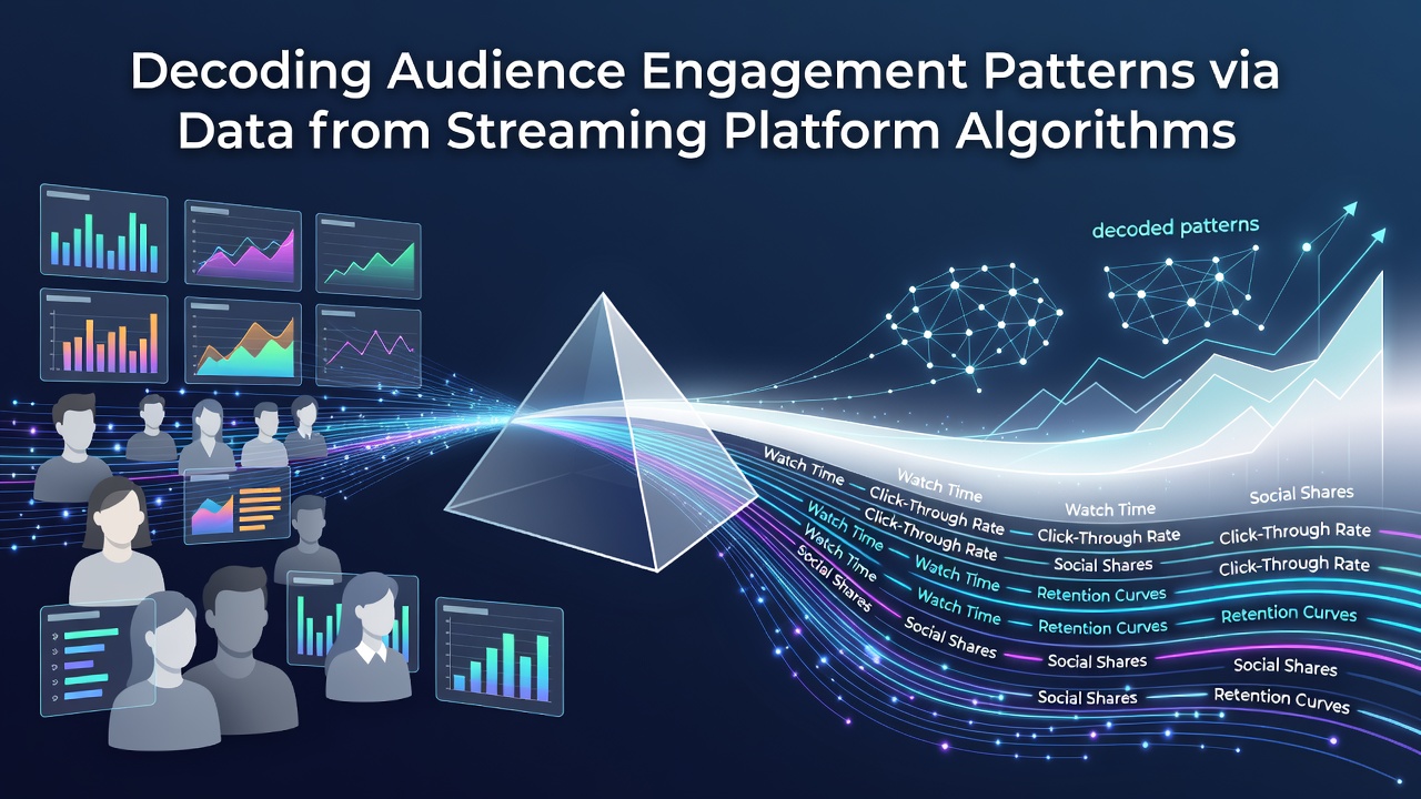 Dashboard showing streaming analytics with graphs of viewer retention rates and engagement metrics over time