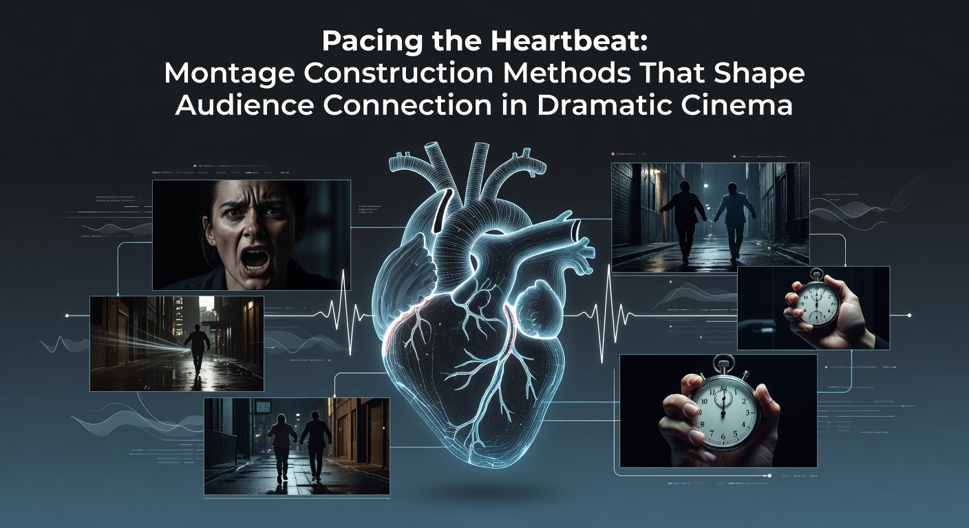 Montage editing sequence from a dramatic film showing rapid cuts between emotional character moments and environmental details