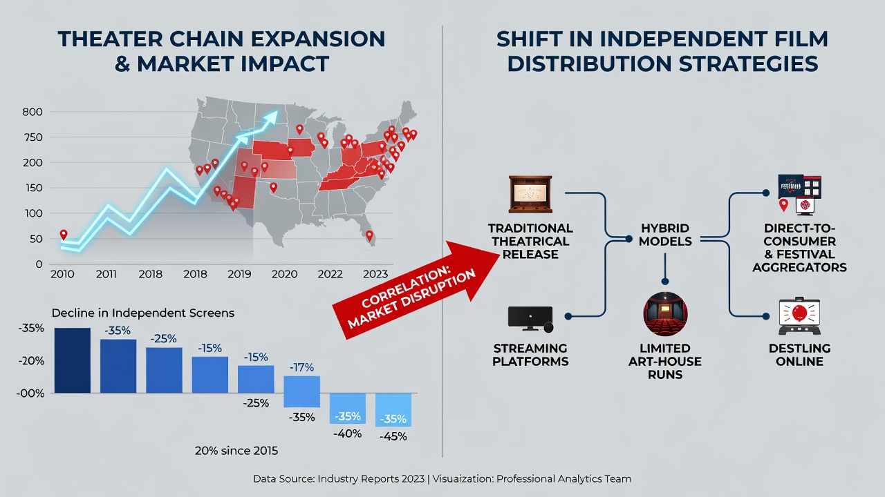 Independent film festival screening transitioning to digital distribution platforms